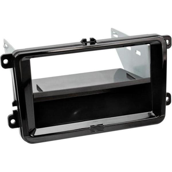 1-DIN Paneel met aflegbakje. Seat / Skoda / VW Piano Kleur: Zwart