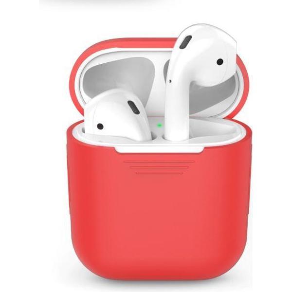 Siliconen Hoesje Apple Airpods - Siliconen Case - Voor Apple Airpods - Airpods Protector Hoesje - Beschermhoesje - Hard Cover - Rood