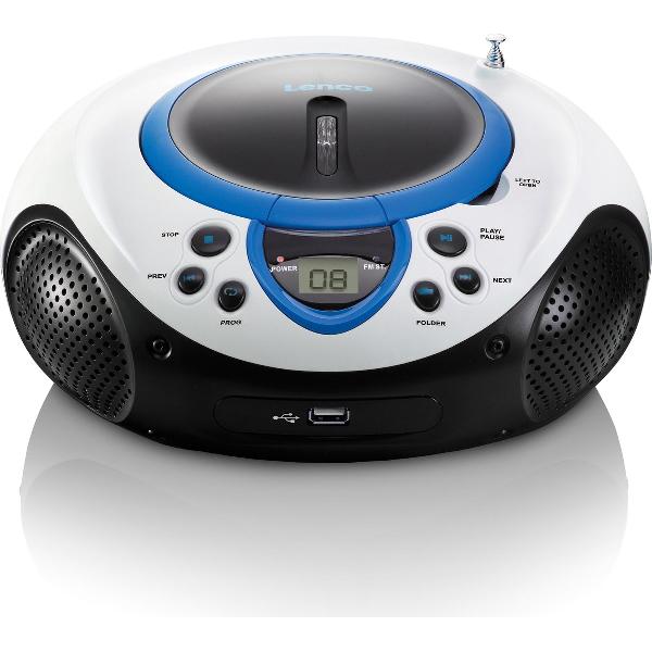 Lenco SCD-38 - Radio/CD-speler met USB - Wit/Blauw