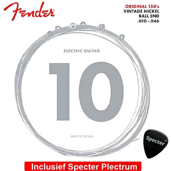 Fender Snaren Original Pure Nickel Voor Elektrische Gitaar 0.10 Met Specter Plectrum