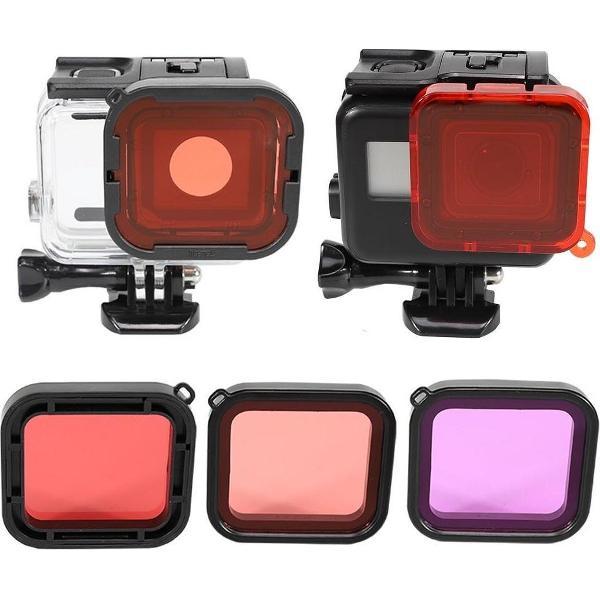 Duik Filter Set voor GoPro Hero 5/6/7 - 3 delig - voor Super Suit Housing - onderwater