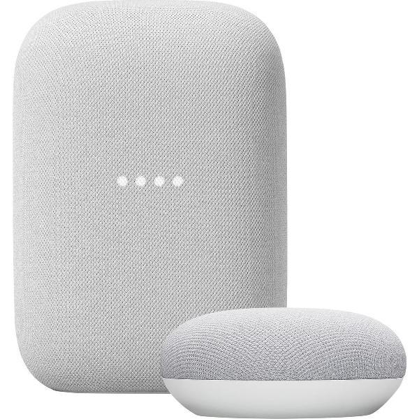 Google Nest Audio + Nest Mini bundel - Chalk