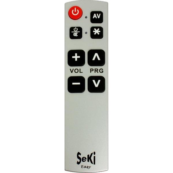 Universele afstandsbediening Seki Easy. Compact en zeer eenvoudig te bedienen. Ook voor Senioren / Slechtzienden Zilver