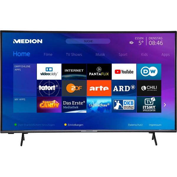 MEDION LIFEÂ X15556 Smart-TV | 58 inch | Ultra HD Display | HDR | Micro Dimming | PVR ready | Netflix | Amazon Prime Video | Bluetooth