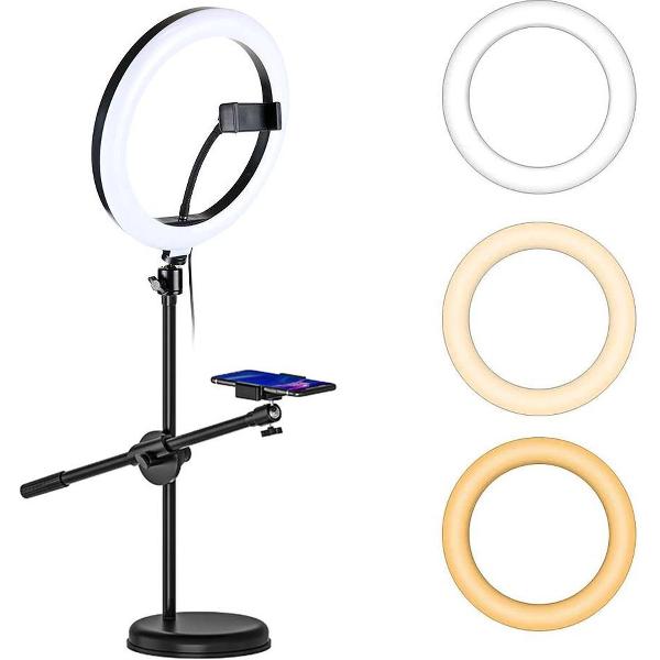 Overhoofd statief met ringlamp voor streaming en youtube - Overhead tripod with ring light