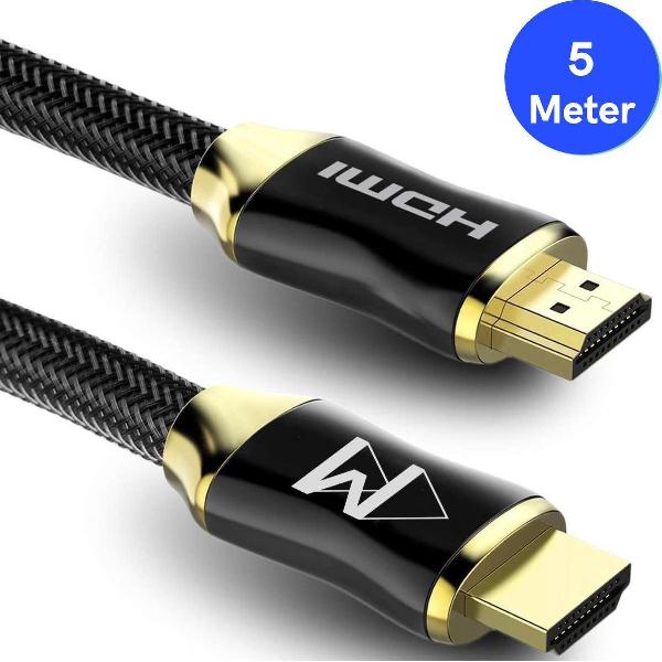 HDMI Kabel 5 Meter 2.0 Ultra HD 4K High Speed Gold Plated - High Speed Cable - 4K (60 Hz) - TV - DVD - Laptop - Tablet - PC - Beeldscherm - Beamer - Wilsem ®