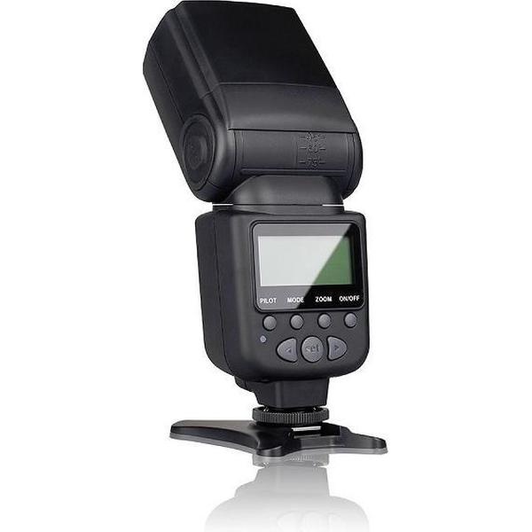 TechU™ Professionele Studioflitser voor Camera F7 – Verstelbare Flitser – Sluitertijd 1/20000s – 100 ISO 180mm + Fix Zoom – Geschikt voor Nikon, Olympus, Pentax en Canon