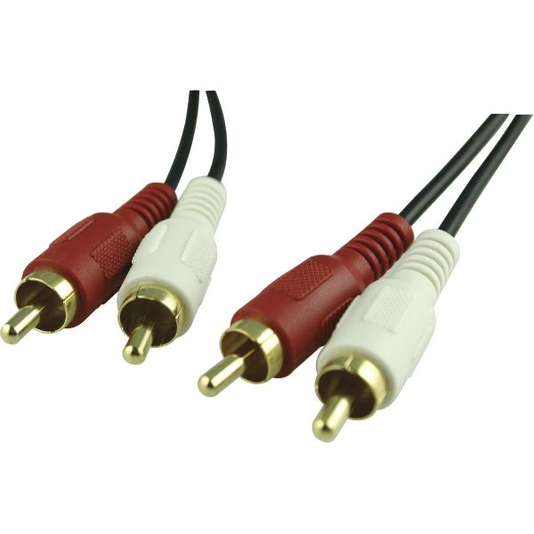 DELTACO MM-27 2 x RCA 2 x RCA Male - 2m - Zwart