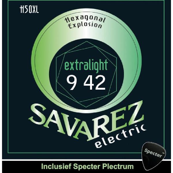 Savarez H50XL Premium Gitaarsnaren Voor De Elektrische Gitaar Met Specter Plectrum | Snarenset | Elektrisch | Stalen Snaren