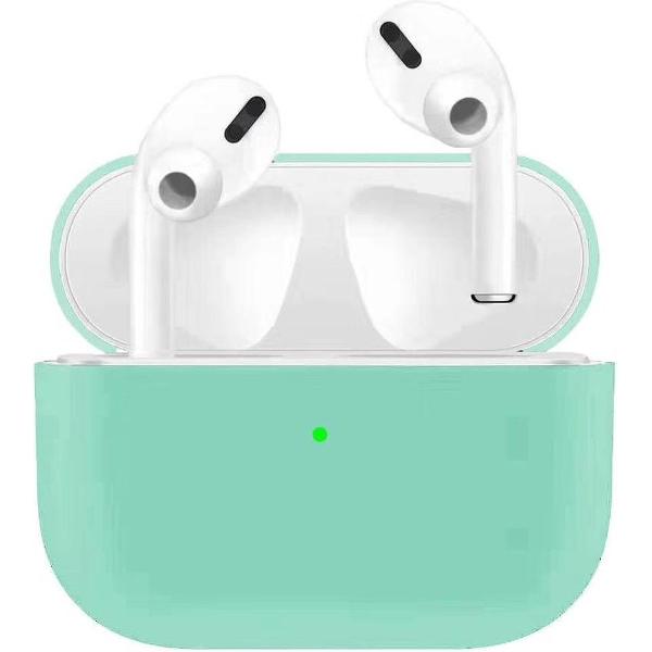 Apple AirPods Pro Hoesje - Mint Groen - Mint Blauw - Siliconen - Case - Cover - Soft case - Groen - Blauw