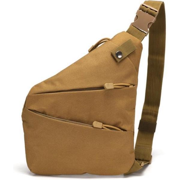 Anti Diefstal Rugzak -Heuptas - Crossbody Tas Heren - Schouder Accessoires Mannen - Mannen Mode - Reporter Heren - Rugzak - Handzak - Caramel Kleur