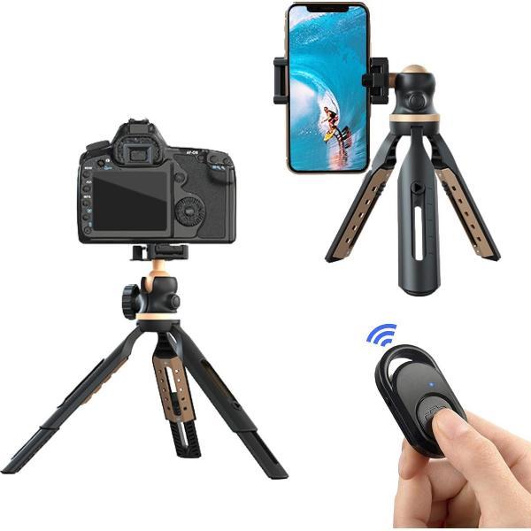 LURK® compact 2 in 1 tripod camera statief - Gold excellence verstelbaar statief voor smartphone en (actie)camera's - GoPro - Canon - Nikon - Apple - Samsung - Huawei