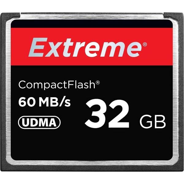 Compact flash card 32GB - Extreme - 400X lees snelheid, tot wel 60 MB/S - compact flash geheugenkaartje - 43×36