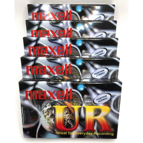 5 x MAXELL UR-90 Cassettebandje normaal position - Uiterst geschikt voor alle opnamedoeleinden / Sealed Blanco Cassettebandje / Cassettedeck / Walkman.