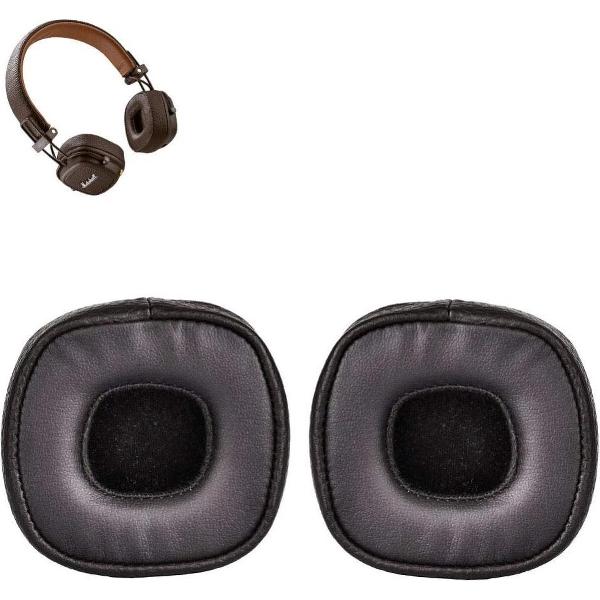 Luxe Lederen Oorkussen Set Voor Marshall Major III/IV (3/4) - Vervangende Koptelefoon Earpads - Oor Kussens - Ear Pads - Oorkussens Met Noise Cancelling Memory Foam Binnenlaag - Zwart