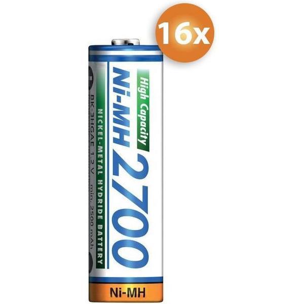 Pak van 16 x AA Panasonic batterijen - 2700mAh