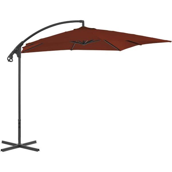 vidaXL Zweefparasol met stalen paal 250x250 cm terracotta