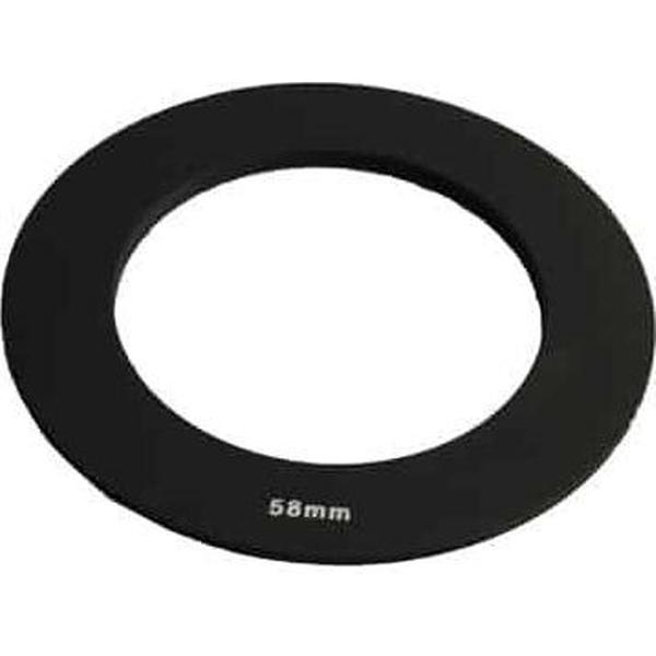 58 mm vierkante filterstappenring (zwart)