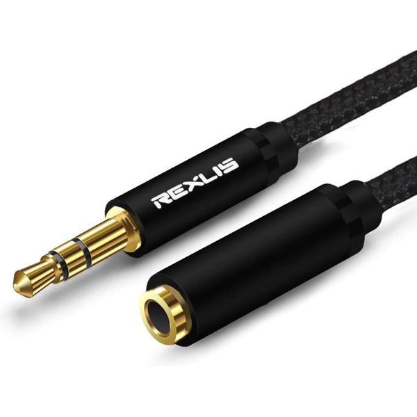 3.5mm audio verlengkabel zwart (1,8m meter) | Aux - Mini Jack