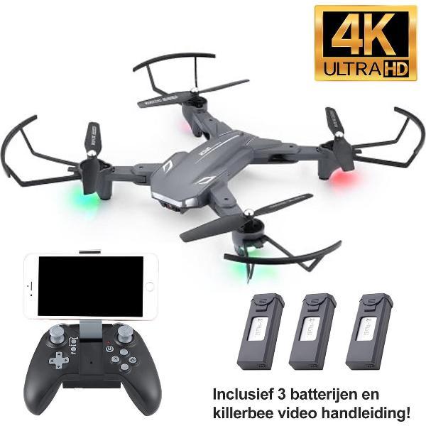 XS816 Battleshark drone met camera - 4K camera - met optical flow sensor - Gratis killerbee video handleiding / tutorials - 3 batterijen 60 minuten vliegtijd! - 2 camera's - NL handleiding