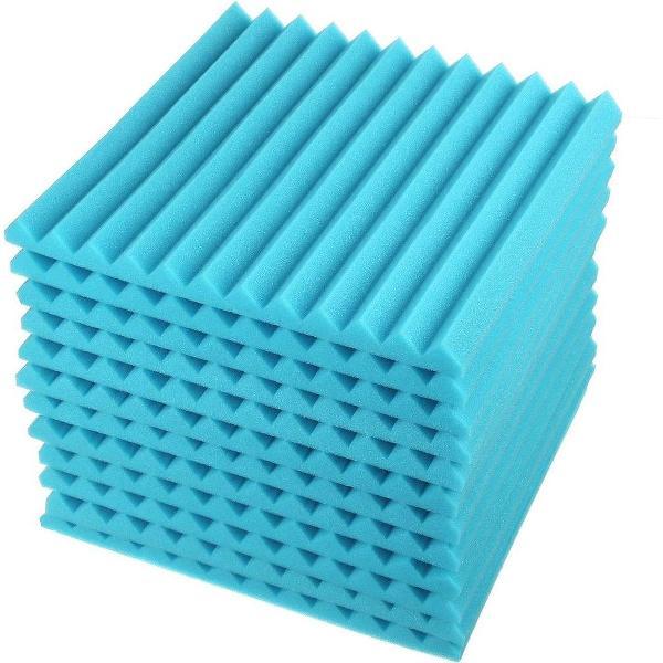 Geluidsisolatie - 1 STUK - Noppenschuim - Akoestisch studioschuim - 30 x 30 x 2 cm dik - Studio Foam - Isolatie Foam - Isolatieplaten - Isolatie Plaat - Licht Blauw - Sky Blue