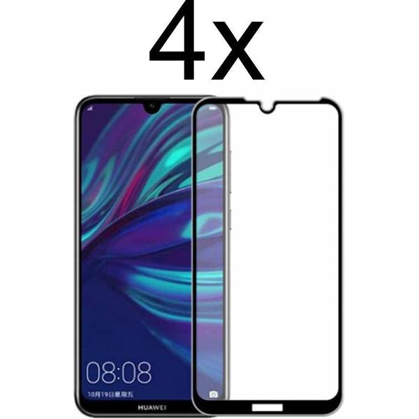 Beschermglas Huawei Y6 2019 Screenprotector - Huawei Y6 2019 Screen Protector Glas - Full cover - 4 stuks