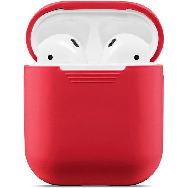 Apple AirPods - Siliconen Hoesje Case Cover - Geschikt voor AirPods 1/2 - Kleur Rood