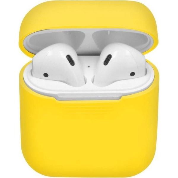 Apple AirPods - Siliconen Hoesje Case Cover - Glow in the Dark - Kleur Geel