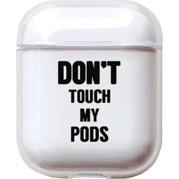 Studio Air® Airpods Hoesje Transparant - Doorzichtig Airpod Hoesje - Don't Touch - Voor Airpods 1 en 2