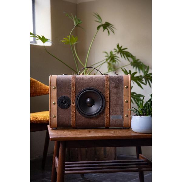 Bluetooth vintage koffer USB aansluiting ( +10u accuduur) industrieel