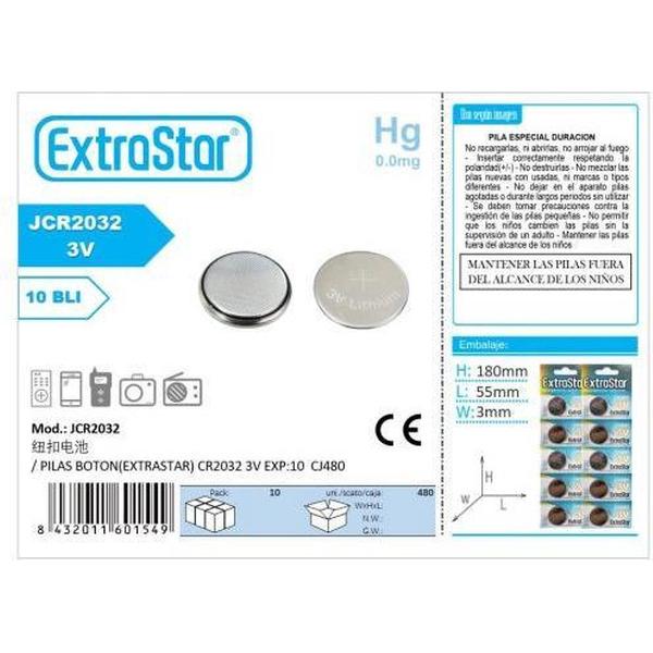Extrastar Button batterij CR2032 3V