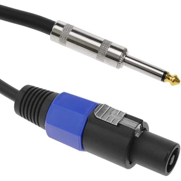 Speakon kabel luidsprekers NL2 naar jack 6.3mm 2x1.5mm - 15 meter