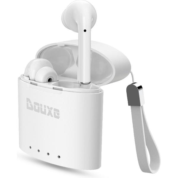 OX Premium Draadloze In-Ear Oordopjes - Draadloze Bluetooth Oortjes - Geschikt voor alle bluetooth smartphones zoals Apple iPhone en Android - Wit - Douxe©