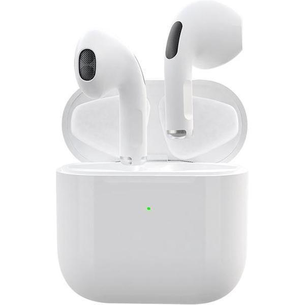 Newsoundz AP-4 Pro Draadloze Oordopjes - Bluetooth 5.0 Oortjes - Earbuds - Geschikt voor Apple iPhone en Android smartphones - Draadloos opladen - Wit