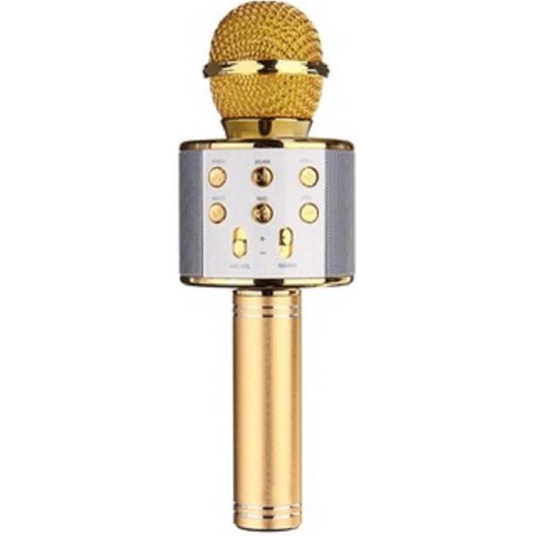 Karaoke Microfoon - Draadloos - Drankspel - Bluetooth Verbinding - Goudkleurig - Voor de gezelligste feestjes - Karaoke Set - Stemvervormer - Draadloos - Goud