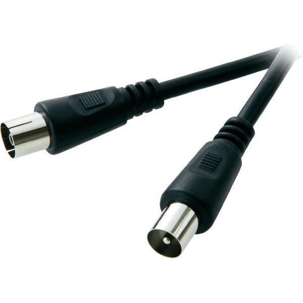 SpeaKa Professional Antenne Aansluitkabel [1x Antennestekker 75 Ω - 1x Antennebus 75 Ω] 2.50 m 75 dB Zwart