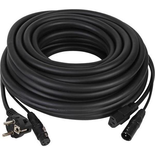 Voedingskabel, 10M - Schuko Naar Iec - Xlr Vrouwelijk Naar Mannelijk