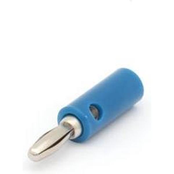 BANAANPLUG MET SCHROEFAANSLUITING EN DWARSGAT - BLAUW (CM2BL)