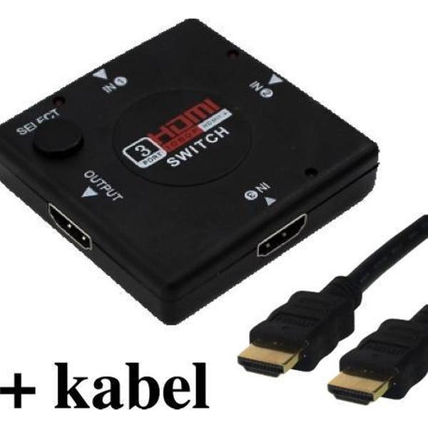 HDMI Switch 3 in 1 met 0,5m HDMI kabel