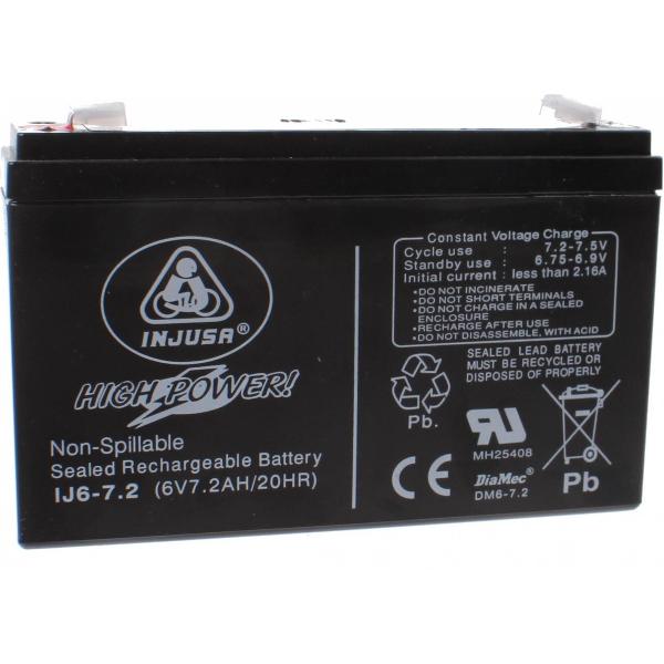 Injusa Oplaadbare Batterij High Power 6v-7,2 Ah Zwart