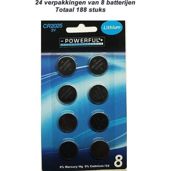 24 kaarten van 8 CR2025 Knoopcel Batterijen