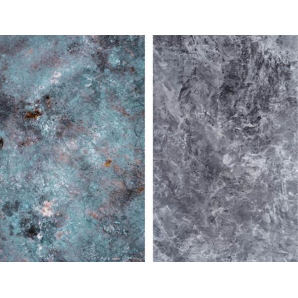 DW4Trading® Vinyl achtergrond dubbelzijdig voor food fotografie marmer blauw-grijs