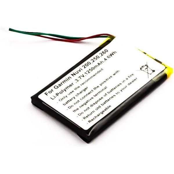 Battery Garmin Nuvi 200, 250, 260, Li-Polymer, 3,7V, 1250mAh, 4,6Wh