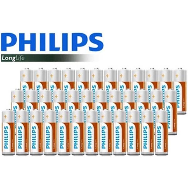 Philips longlife batterijen - 48-pack - 24 AA + 24 AAA