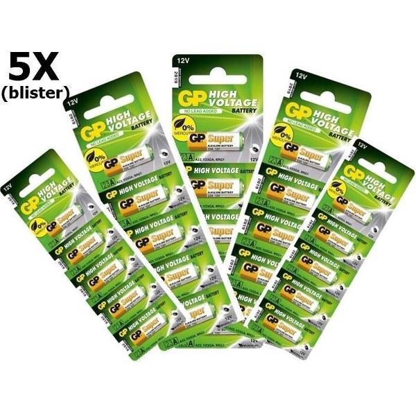 25 Stuks (5 blisters a 5stk) - GP Super High Voltage alkalisch batterij 23A (V23GA / MN21)