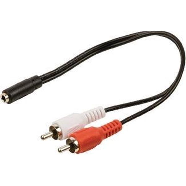 Stereo Audiokabel 2x RCA Male - 3.5 mm Jack Female 0.20 m