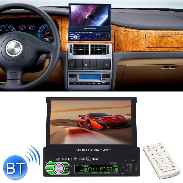 RK-7158B Enkelvoudig automatisch intrekbaar scherm 7 inch 1080P HD autoradio radio MP5 FM-speler In-Dash hoofdunit, met Bluetooth / AUX / Achteraanzicht