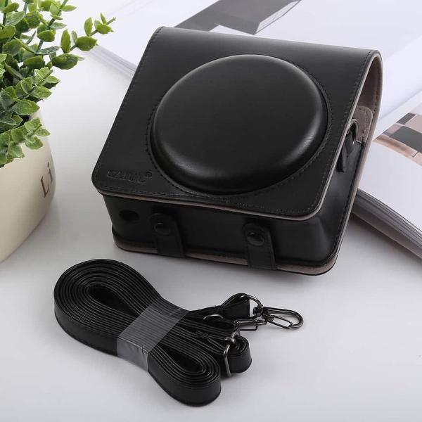 Retro stijl Full Body Camera PU lederen tas met riem voor FUJIFILM instax SQUARE SQ6 (zwart)