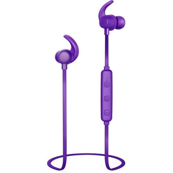 Thomson WEAR7208PU Bluetooth®-koptelefoon, in-ear, microfoon, ear-hook, paars