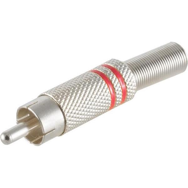 S-Impuls Tulp (m) audio/video connector - tot 6mm - metaal / rood